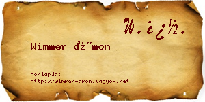 Wimmer Ámon névjegykártya